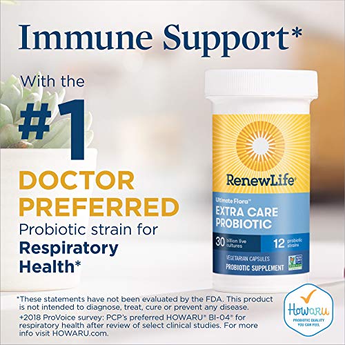 Renew Life Probiotics 30 Billion CFU Guaranteed, 12 Strains, For Men & Women,...