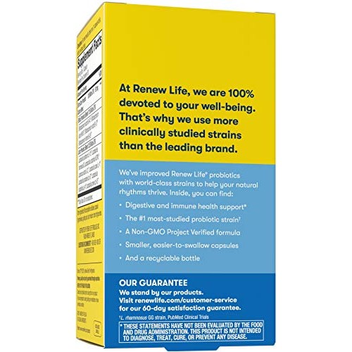 Renew Life Probiotics 30 Billion CFU Guaranteed, 12 Strains, For Men & Women,...