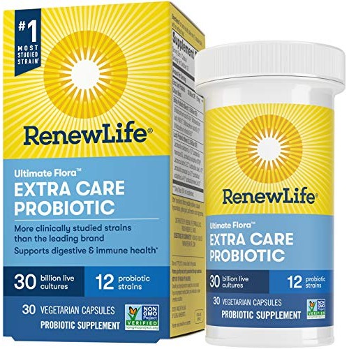 Renew Life Probiotics 30 Billion CFU Guaranteed, 12 Strains, For Men & Women,...