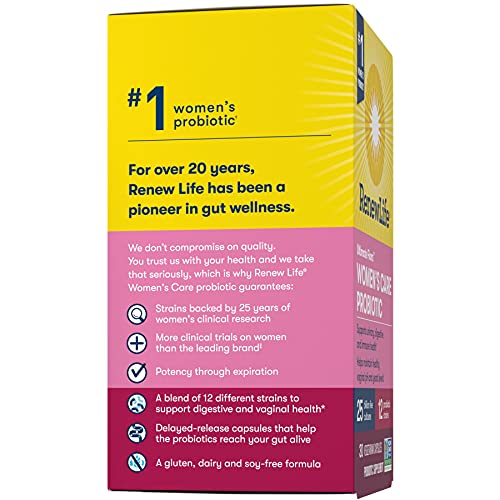 Renew Life Women's Probiotics 25 Billion CFU Guaranteed, 12 Strains, Shelf St...