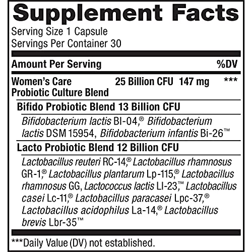Renew Life Women's Probiotics 25 Billion CFU Guaranteed, 12 Strains, Shelf St...