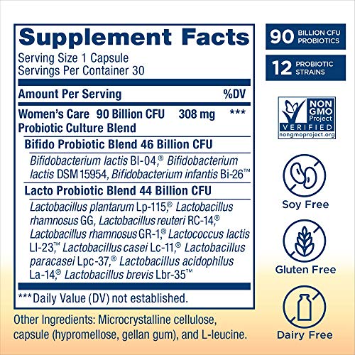 Renew Life Women's Probiotics 90 Billion CFU Guaranteed, 12 Strains, Shelf St...
