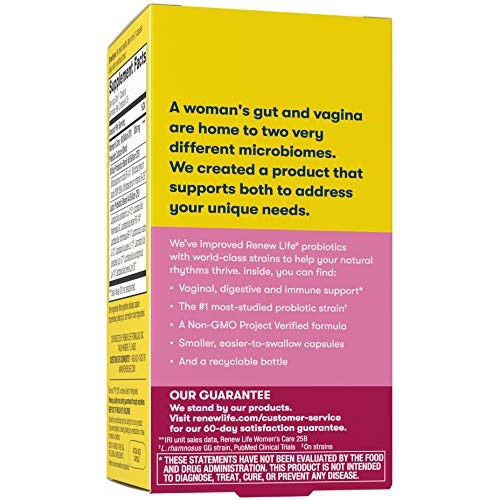 Renew Life Women's Probiotics 90 Billion CFU Guaranteed, 12 Strains, Shelf St...