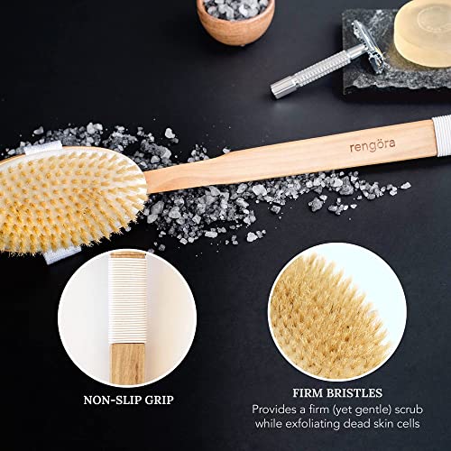 Shower Brush - 20 inch - Long Handle Bath Brush for Exfoliating, Detachable N...