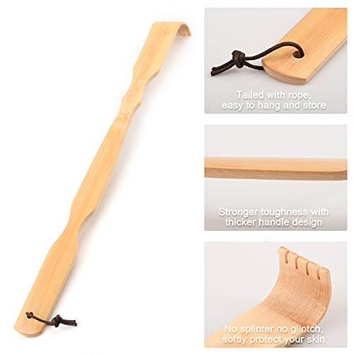 Bamboo Back Scratcher, RENOOK Newest Polished Thicken Extended Backscratchers...