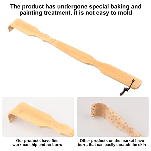 Bamboo Back Scratcher, RENOOK Newest Polished Thicken Extended Backscratchers...