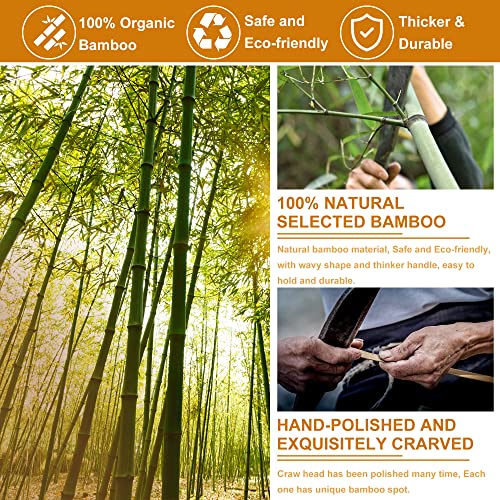 RENOOK 4 Pack Back Scratcher for Men, Women & Adults - Long Curved Handle Bam...