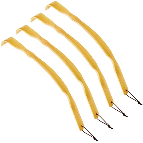 RENOOK 4 Pack Back Scratcher for Men, Women & Adults - Long Curved Handle Bam...
