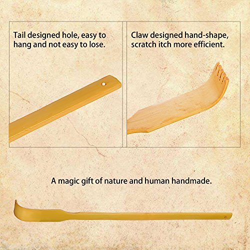 RENOOK Back Scratcher, 3 Piece 17" Strong Sturdy Self-Massager Therapeutic Ba...