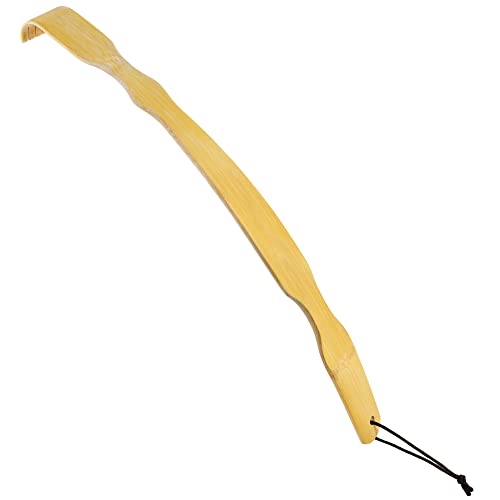 RENOOK Back Scratcher Bamboo - Curved Long Handle 1 PC Wooden Back Scratcher ...