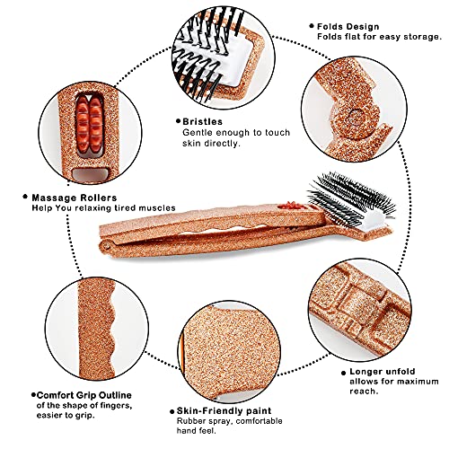 RENOOK Back Scratcher, Curved and Long Handle Shinny Champagne Back Scratcher...