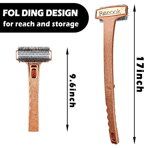 RENOOK Back Scratcher, Curved and Long Handle Shinny Champagne Back Scratcher...