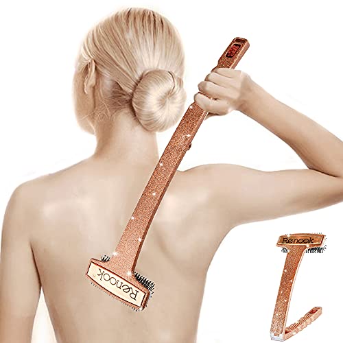 RENOOK Back Scratcher, Curved and Long Handle Shinny Champagne Back Scratcher...