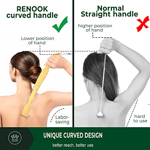 RENOOK Back Scratcher for Men, Women & Kids - Bamboo Scratchers with Curved H...