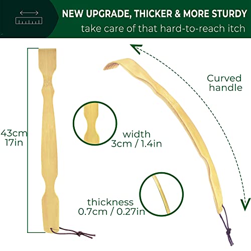 RENOOK Back Scratcher for Men, Women & Kids - Bamboo Scratchers with Curved H...