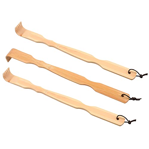 RENOOK Bamboo Back Scratchers, 3 Pieces Thicken Extended Wooden Personal Mass...