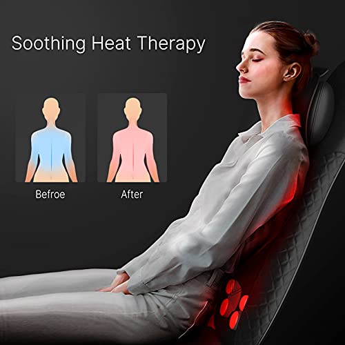Back Massager with Heat, RENPHO Chair Massage Pad, Shiatsu and Rolling Back a...