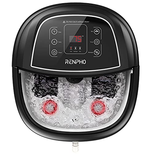 Foot Spa Bath Massager,RENPHO Motorized Foot Spa with Heat and Massage and Je...