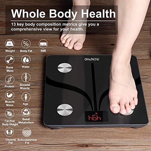 RENPHO Body Fat Scale Weight Bathroom Smart Digital Bluetooth Scale USB Recha...