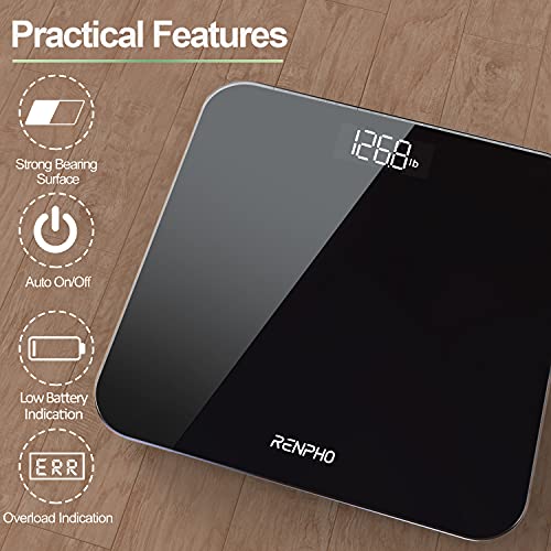 RENPHO Digital Bathroom Scale, Highly Accurate Body Weight Scale with Lighted...