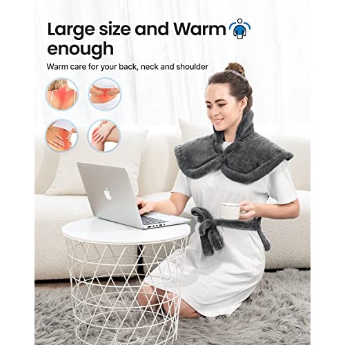 RENPHO Electric Heating Pad for Back Pain Relief, 24”x32” Large ETL Certified...