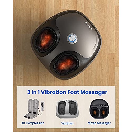 RENPHO Foot Massager with Heat, Adjustable Tapping Speed Electric Shiatsu Foo...