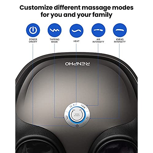 RENPHO Foot Massager with Heat, Adjustable Tapping Speed Electric Shiatsu Foo...