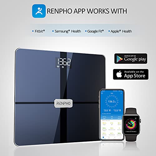 RENPHO Premium Wi-Fi Bluetooth Scale Smart Digital Bathroom Weight BMI Body F...
