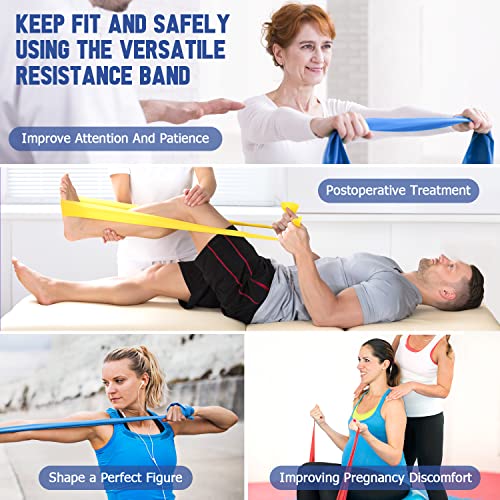 5.9ft Resistance Bands Set - Exercise Bands for Physical Therapy, Yoga, Pilat...