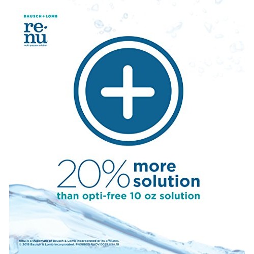 Renu Contact Lens Solution by Multi Purpose Disinfectant Advanced Formula Kil...