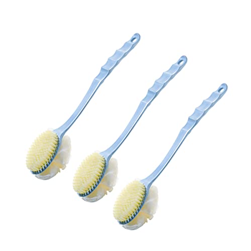 3Pack Back Shower Body Brushes for Wet or Dry Double Side Long Handle for Ski...