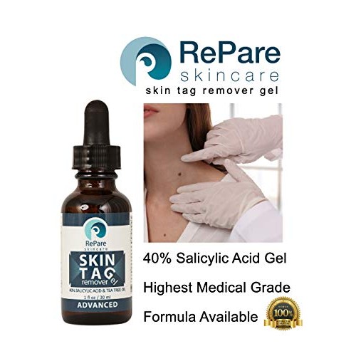 Skin Tag Remover Gel (1oz) - 40% Salicylic Acid, Tea Tree Oil