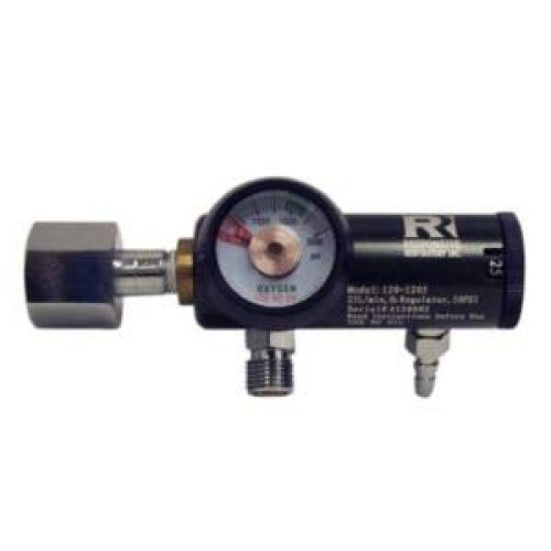 25 LPM EMS Oxygen Regulator CGA-540 w/Dual Barb and DISS Outlets by Responsiv...