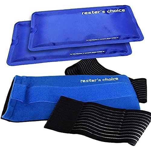 Rester's Choice Gel Cold & Hot Packs (2 Ice Packs) 5x9 in with 1 Adjustable W...