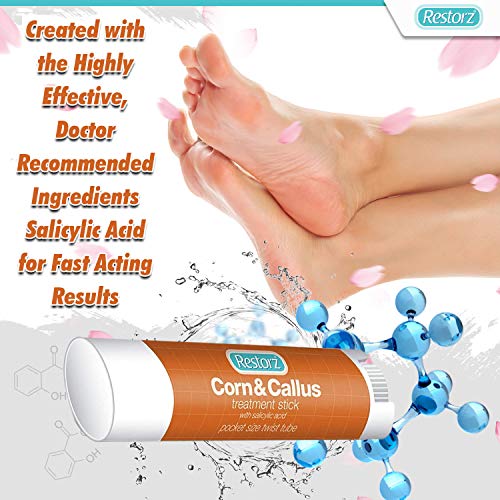 Restorz Corn and Callus Remover with Salicylic Acid, Fast Acting Treatment fo...