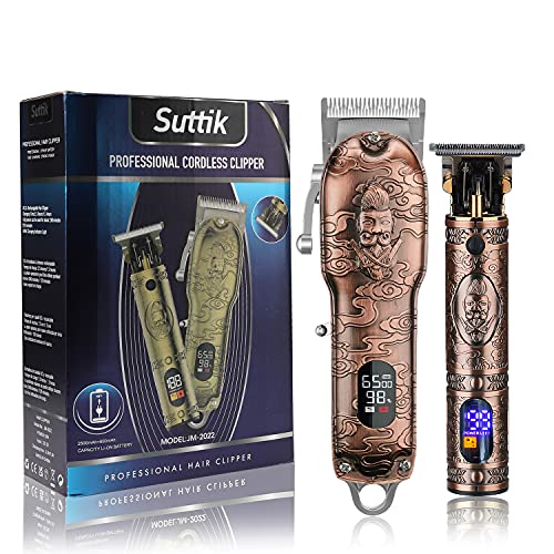 Hair Clippers for Men Cordless T-Blade Hair Trimmer Set Professional Barber C...