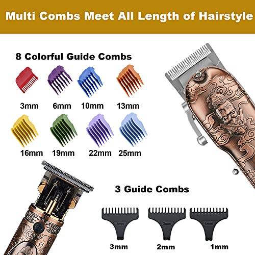 Hair Clippers for Men Cordless T-Blade Hair Trimmer Set Professional Barber C...