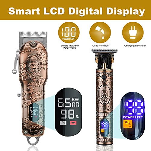 Hair Clippers for Men Cordless T-Blade Hair Trimmer Set Professional Barber C...