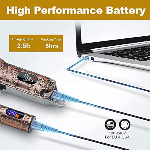 Hair Clippers for Men Cordless T-Blade Hair Trimmer Set Professional Barber C...