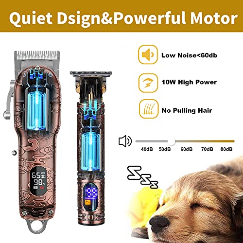 Hair Clippers for Men Cordless T-Blade Hair Trimmer Set Professional Barber C...