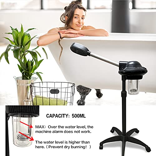 Professional Facial Steamer, Facial Steamer on Pentagram Wheels with More Ste...