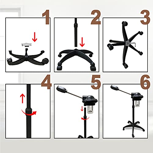 Professional Facial Steamer, Facial Steamer on Pentagram Wheels with More Ste...