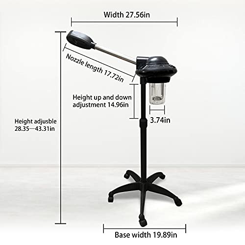 Professional Facial Steamer, Facial Steamer on Pentagram Wheels with More Ste...