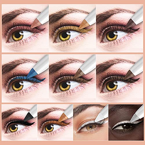 RetroChic 10 Pcs Pack Nude Warm Natural Metallic Eyeshadow Stick，Extremely P...
