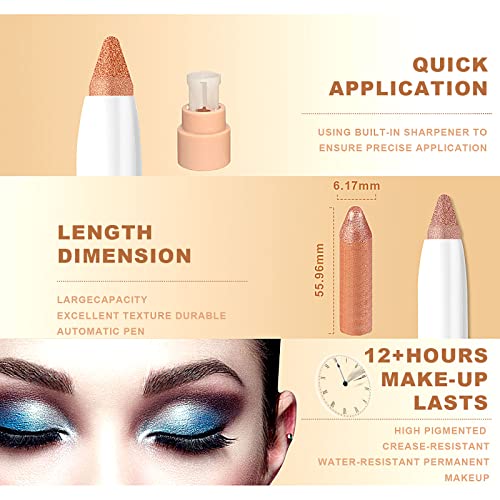 RetroChic 10 Pcs Pack Nude Warm Natural Metallic Eyeshadow Stick，Extremely P...