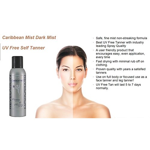 Revelation Caribbean Mist Organic and Natural Sunless Self Tanning Spray, UV ...