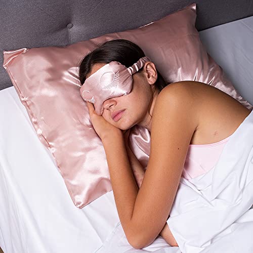 REVELÉ Satin Sleep Set - Includes 1 Satin Pillowcase, 1 Satin Eye Mask