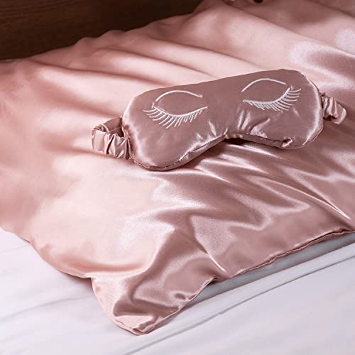 REVELÉ Satin Sleep Set - Includes 1 Satin Pillowcase, 1 Satin Eye Mask
