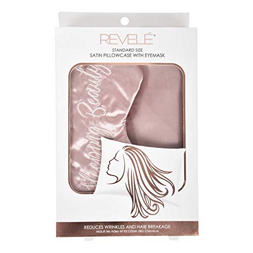 REVELÉ Satin Sleep Set - Includes 1 Satin Pillowcase, 1 Satin Eye Mask