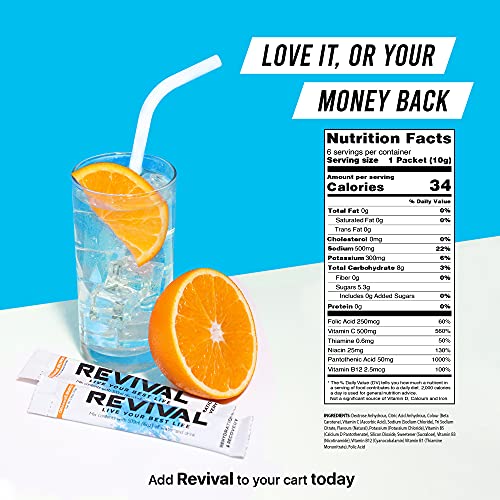 Revival Electrolytes Powder Packets, Hydration Drink Mix - Sport, Wellness, T...